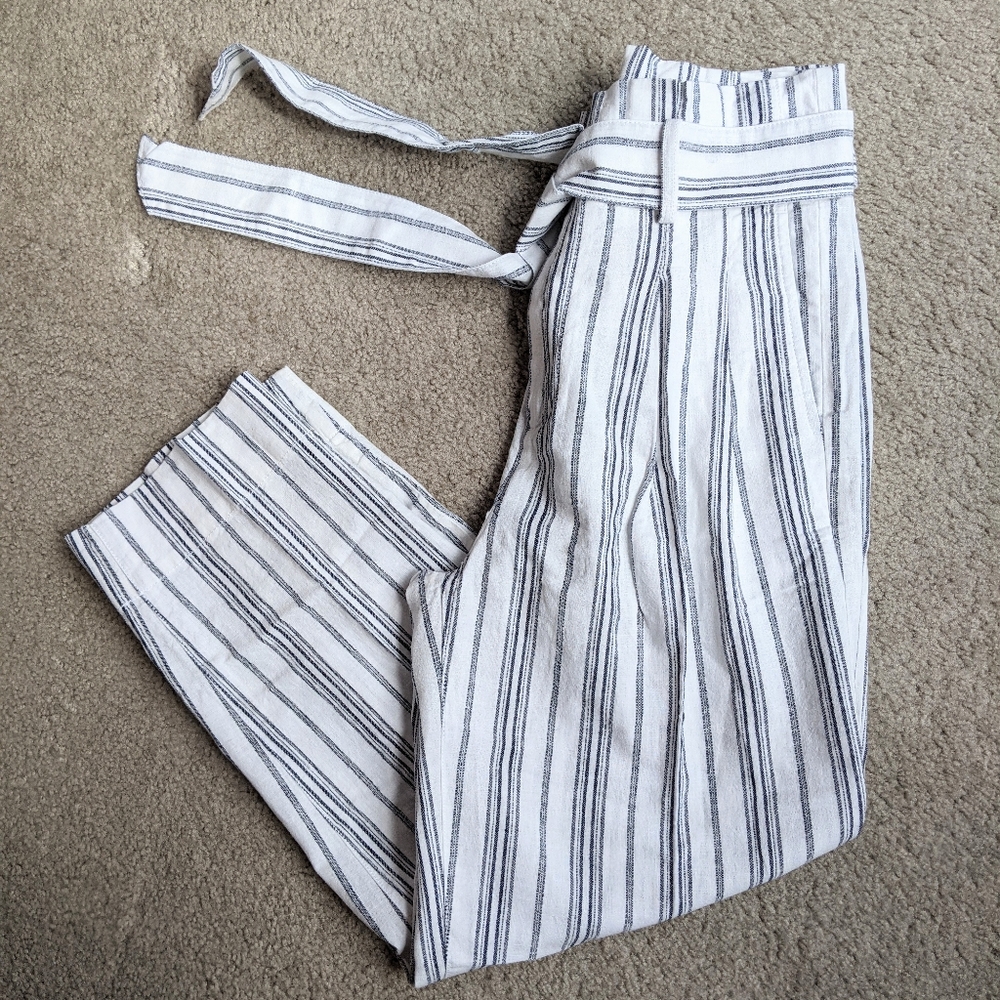 NWT Madewell Size 2 Striped Linen Pants